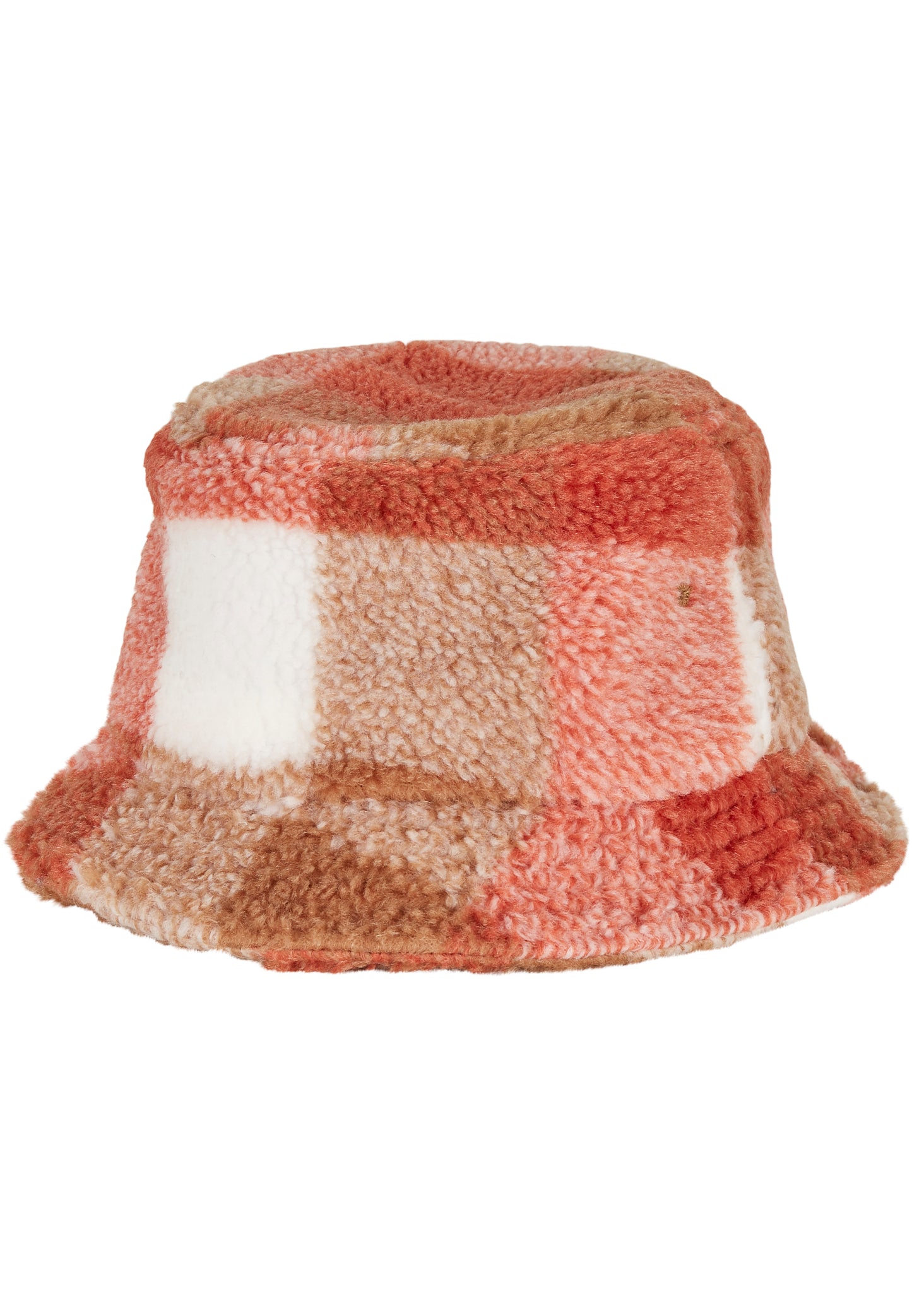 Yupoong Flexfit Sherpa Check Bucket Hat in whitesand/toffee-Street-& Sportswear Aurich