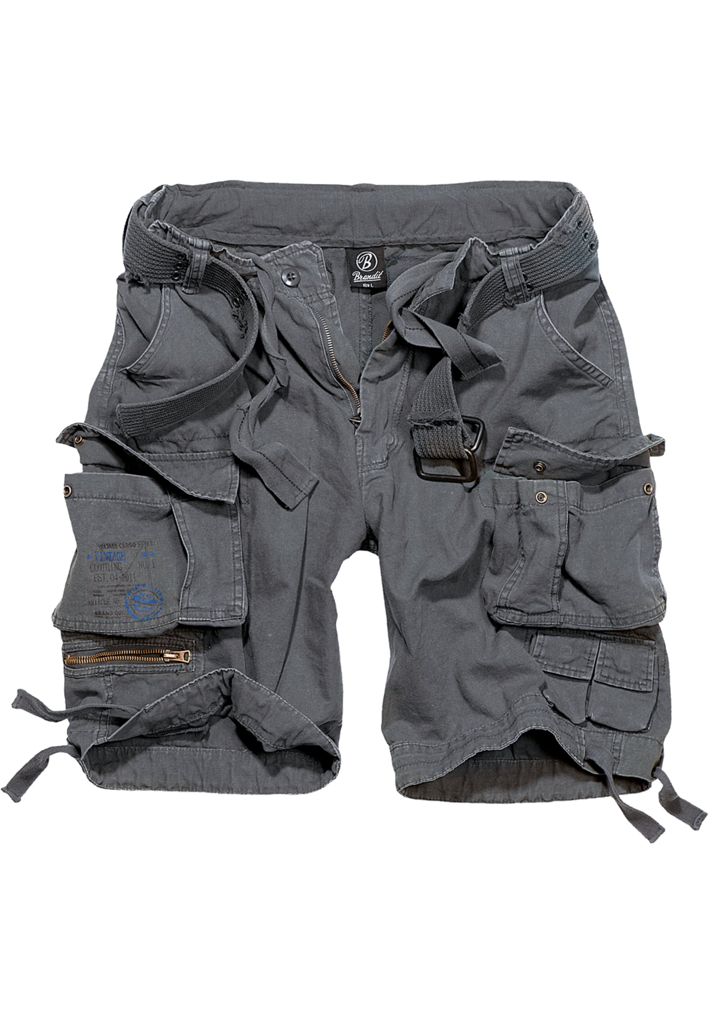 Brandit Savage Vintage Cargo Shorts in Charcoal