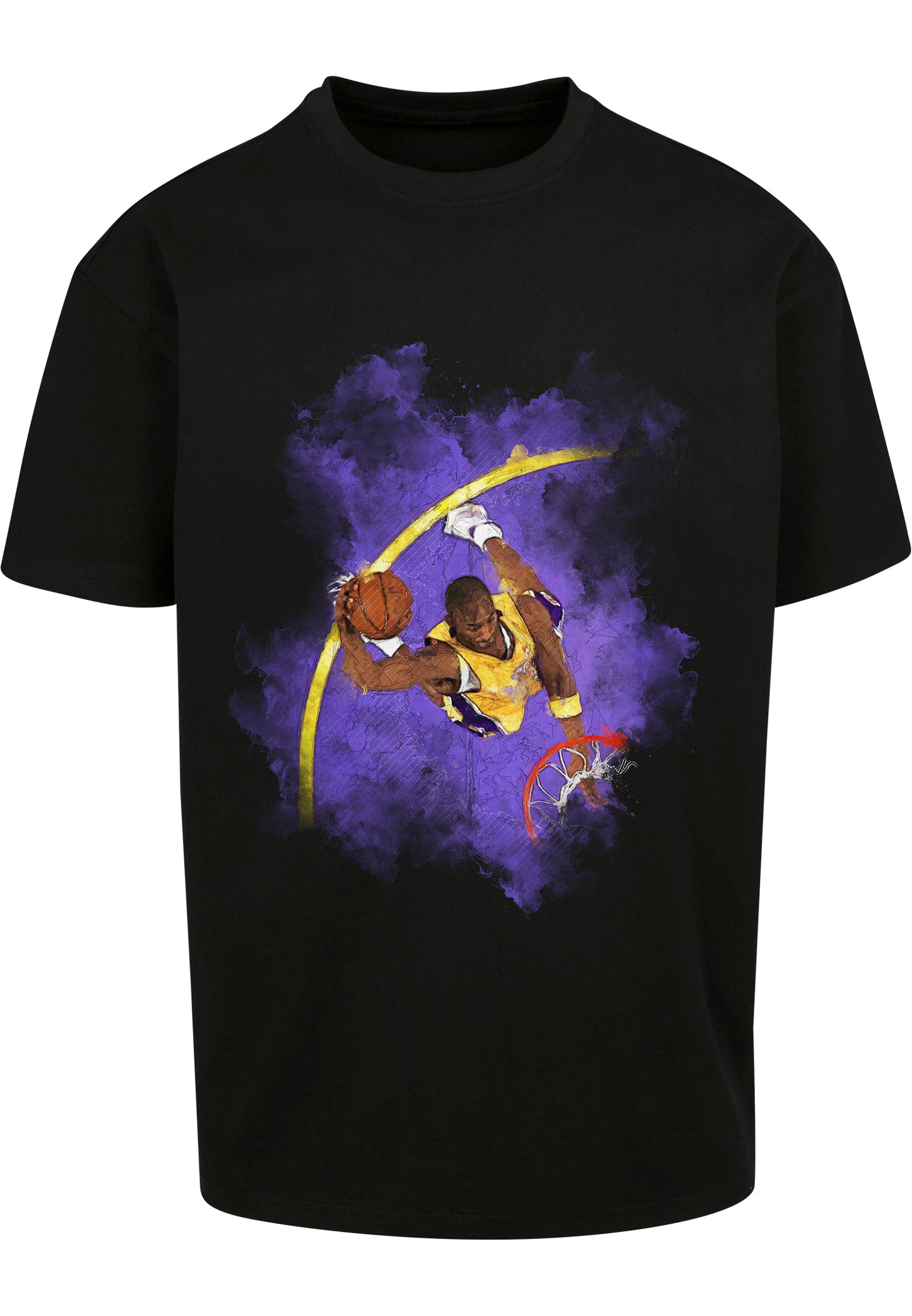 Basketball Clouds 2.0 Oversize T-Shirt Kobe Bryant Thema in Schwarz