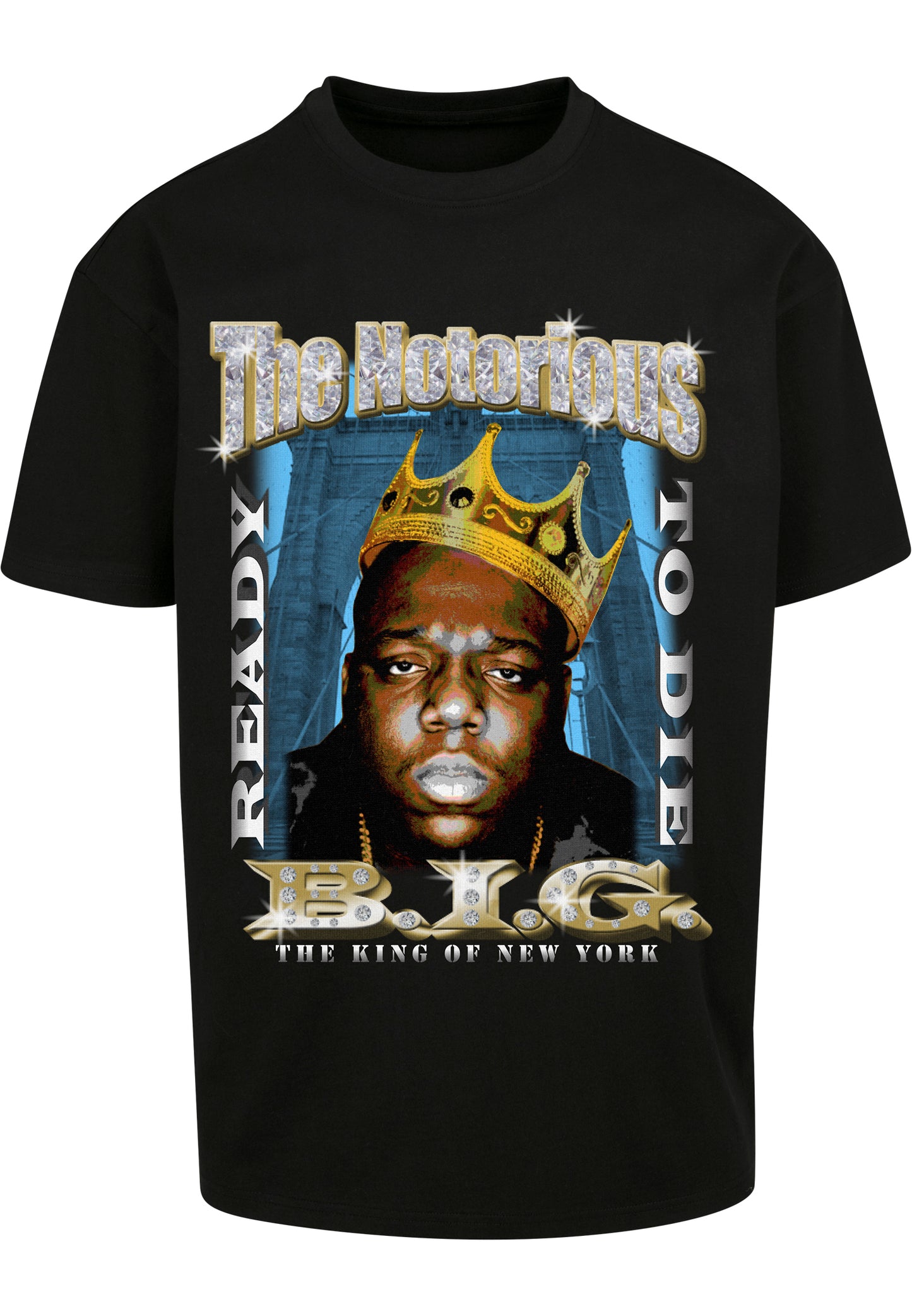 Biggie Crown Oversize T-Shirt Notorious BIG Ready To Die 90s Hip Hop