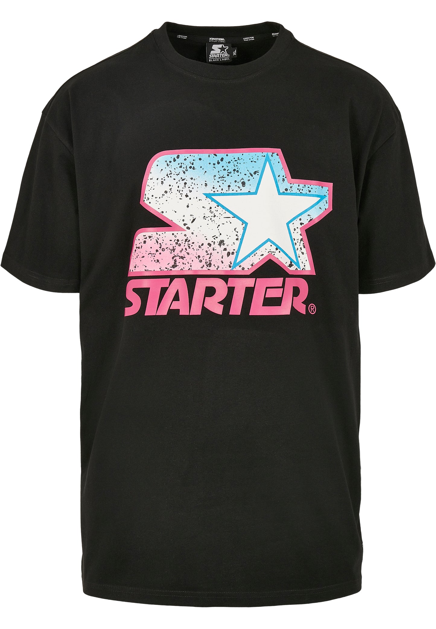Starter Multicolored Logo T-Shirt in Schwarz / Pink