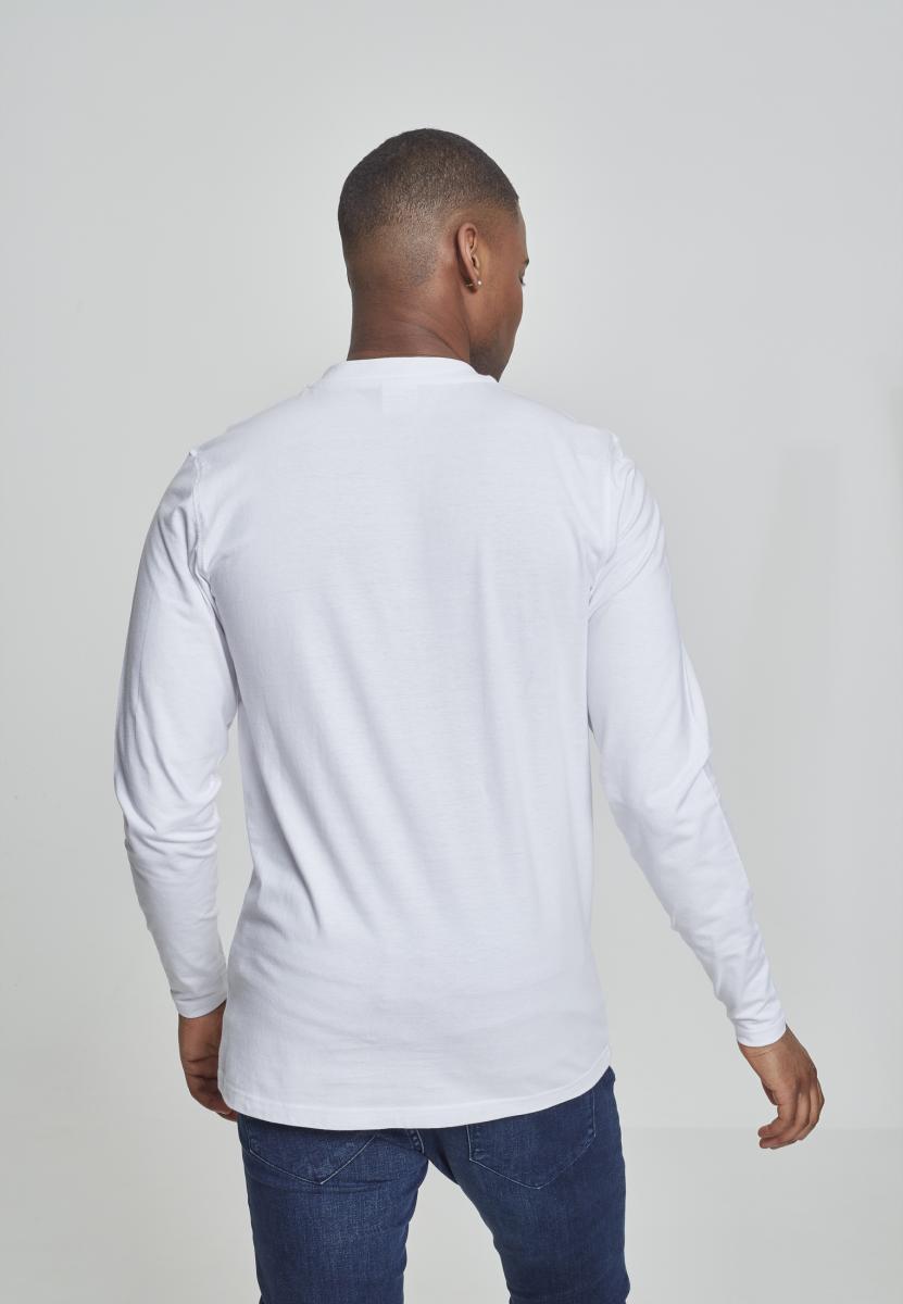 Urban Classics Basic Henley L/S T-Shirt in Weiß