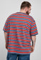 Urban Classics Yarn Dyed Oversized Board Stripe T-Shirt in Rot/Blau