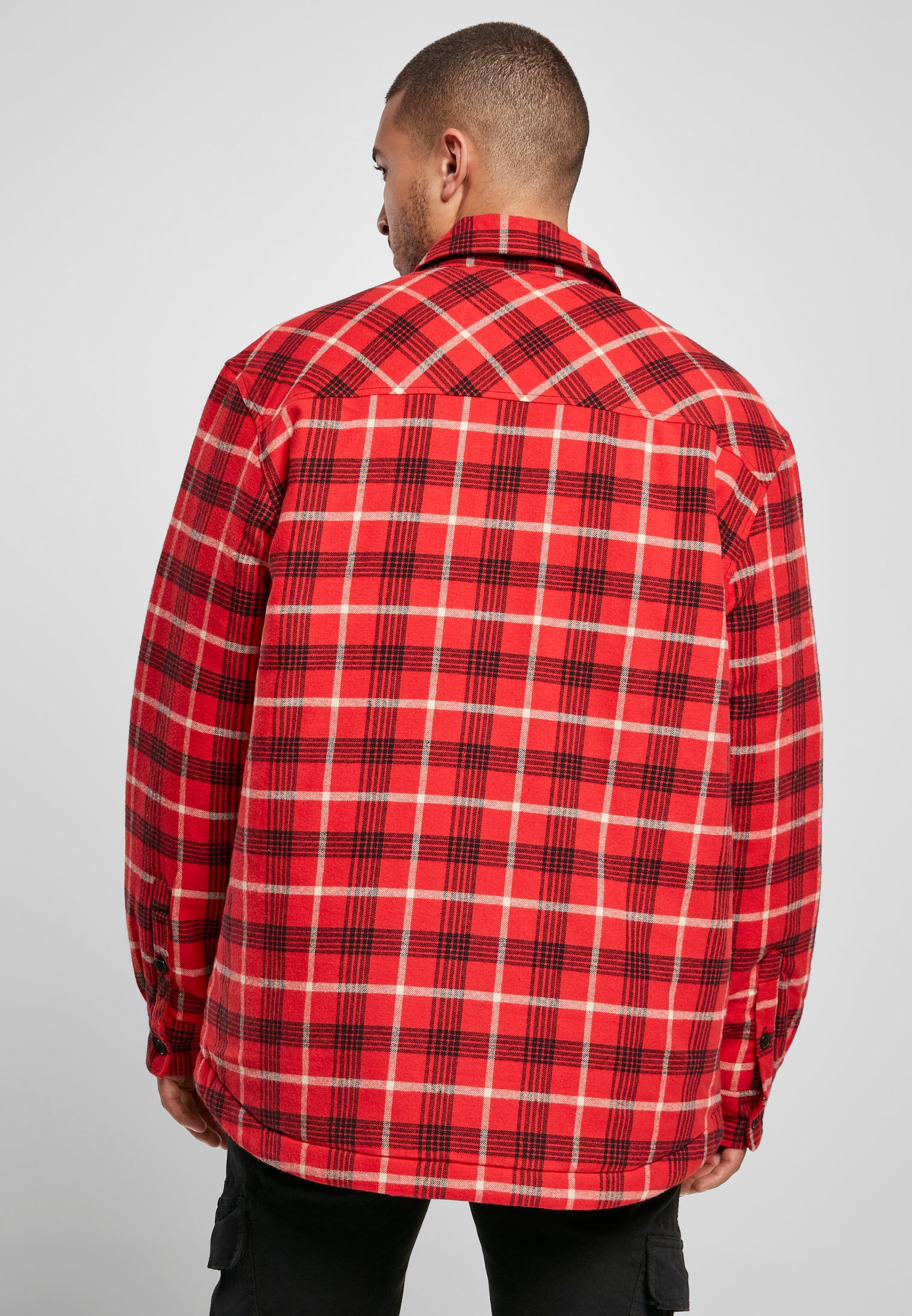 Urban Classics Plaid Quilted Shirt Jacke in Rot-Street-& Sportswear Aurich
