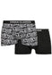 Urban Classics Organic Boxer Shorts 2-Pack Detail AOP & Schwarz
