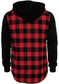 Urban Classics Hooded Checked Flanell Sweat Sleeve Hemd in Rot