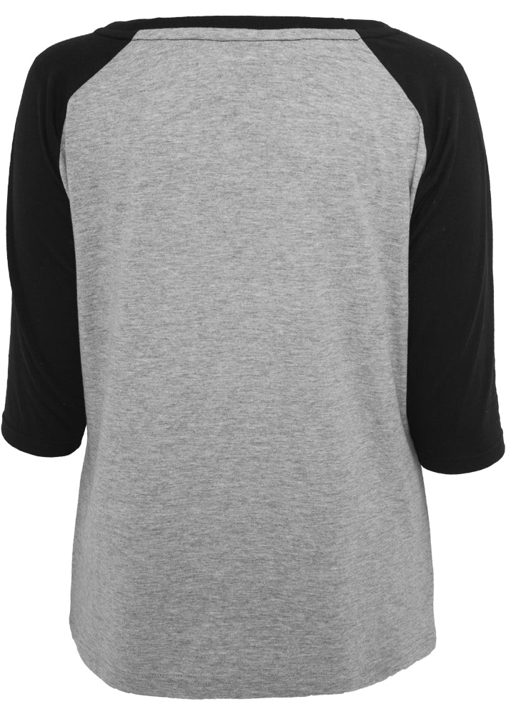 Urban Classics Damen 3/4 Contrast Raglan T-Shirt in Grau