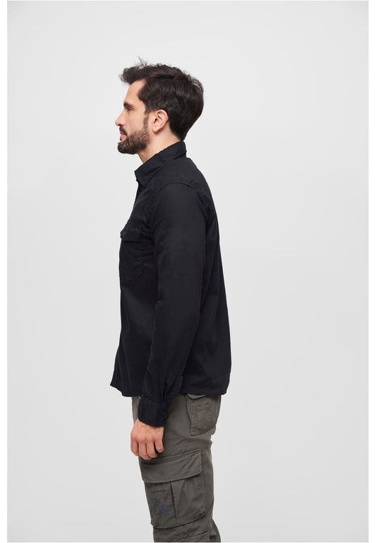 Brandit men's flannel shirt in black