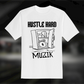 Hustle Hard Muzik Logo T-Shirt in Weiß Online Shoppen bei streetandsportswear.de