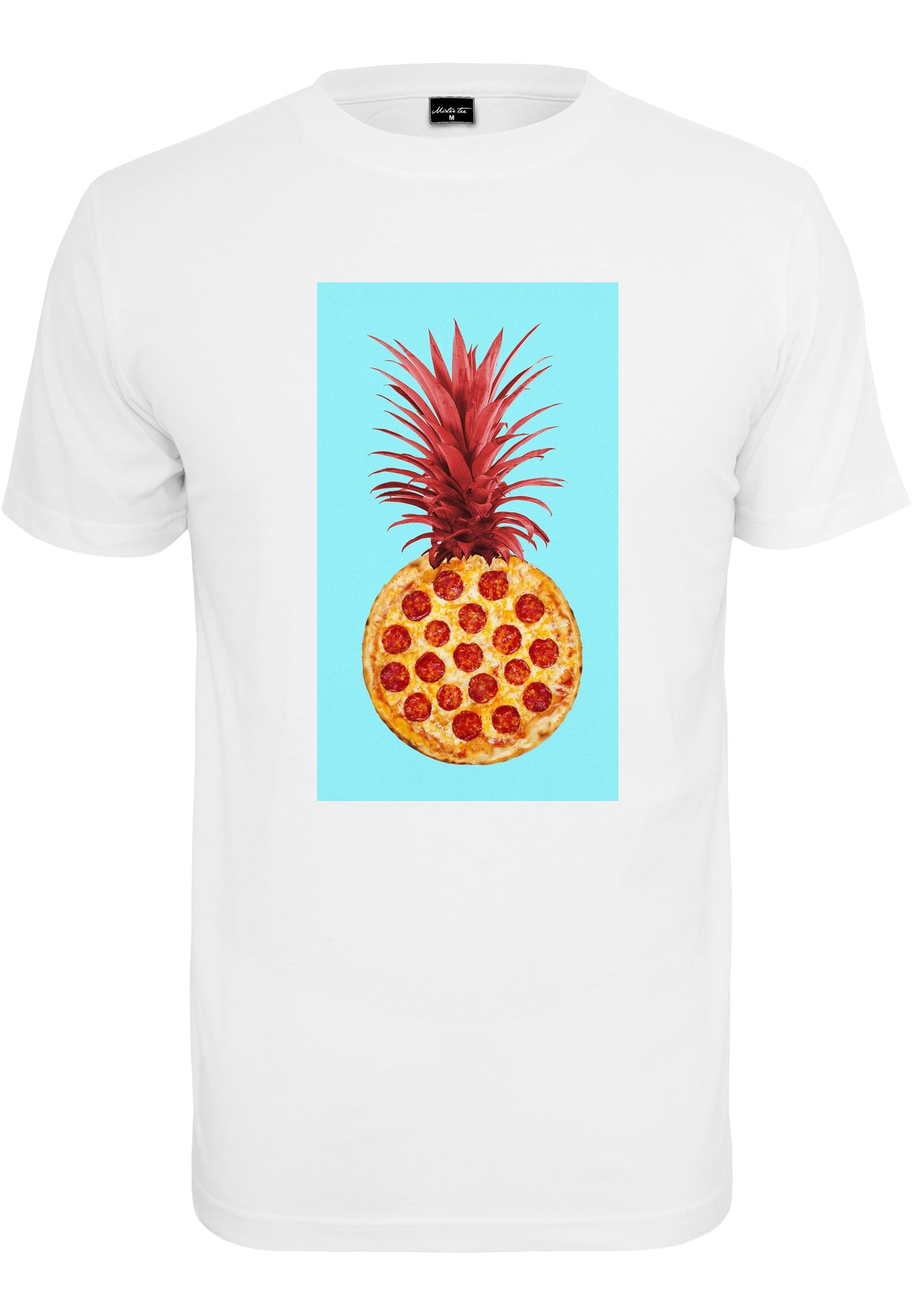 Mister Tee Pizza Pineapple Court Herren T-Shirt in Weiß