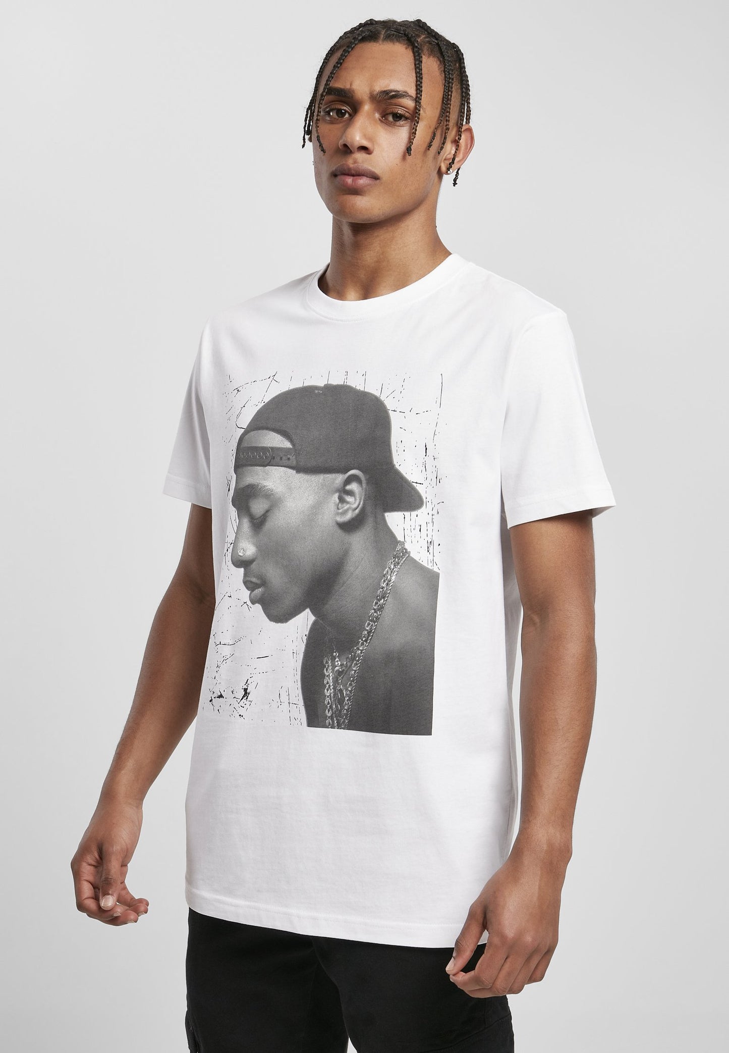 Tupac Cracked Backround T-Shirt in Weiß-Street-& Sportswear Aurich - Shirts & Tops