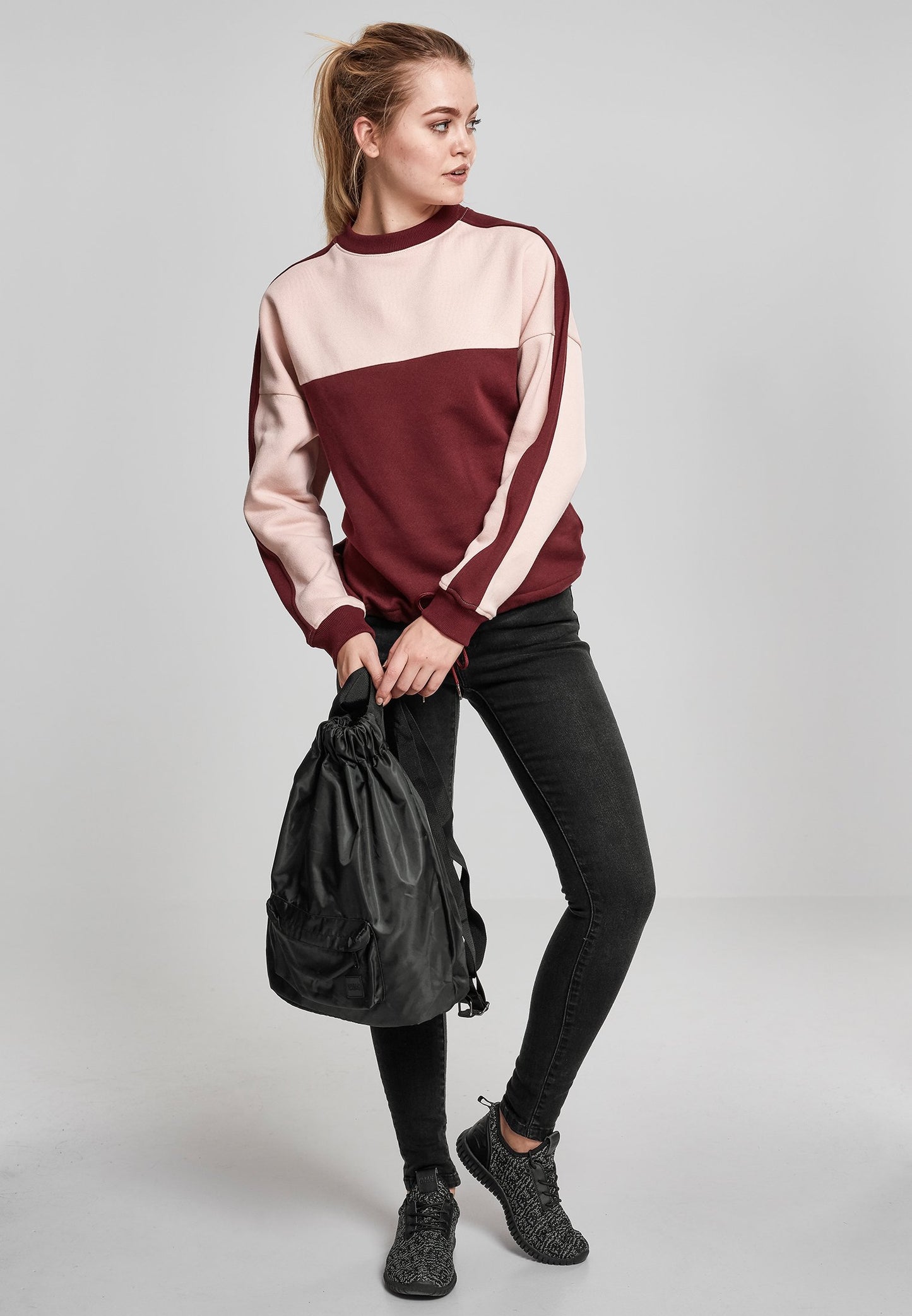 Urban Classics Damen Oversize 2-Tone Stripe Crew-Street-& Sportswear Aurich - Shirts & Tops